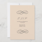 Elegante Minimalistische Almond Gray Wedding mit U Einladung (Rückseite)
