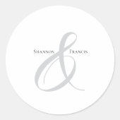 Elegante Minimalistische Ampersand Rundkleber Runder Aufkleber (Vorderseite)