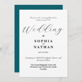 Elegante Minimalistische Aquamarine Einladung zur (Vorne/Hinten)