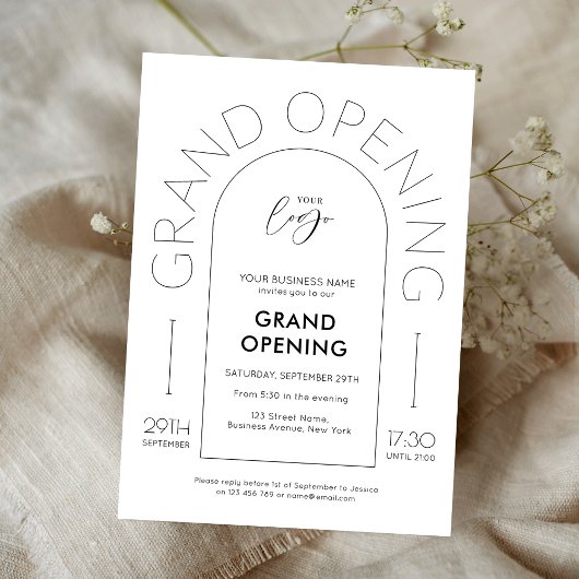 Elegante Minimalistische Arch New Business Einladung