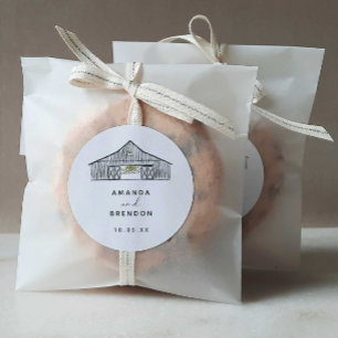 Elegante Minimalistische Barensehende Runder Aufkleber