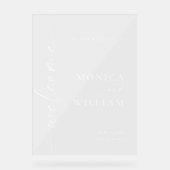 Elegante Minimalistische Begrüßung Acrylschild (Vorderseite)