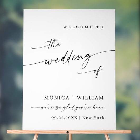 Elegante Minimalistische Begrüßung Acrylschild (Neutral)