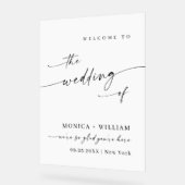 Elegante Minimalistische Begrüßung Acrylschild (Winkel)