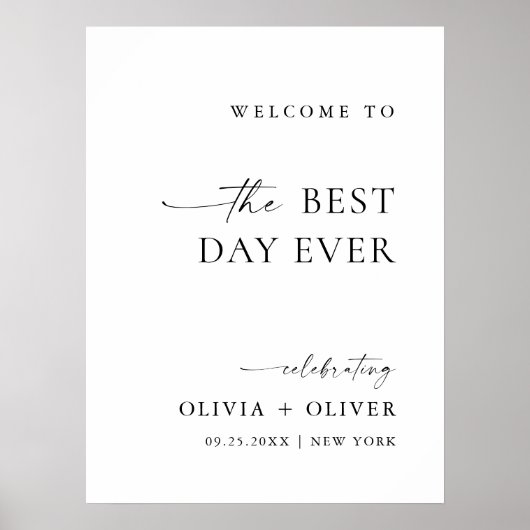 Elegante Minimalistische Begrüßung Poster (Vorne)