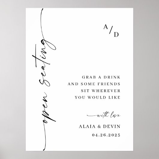 Elegante Minimalistische Begrüßungskalligrafie Poster (Vorne)