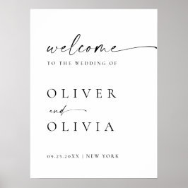 Elegante Minimalistische Begrüßungskalligrafie Poster