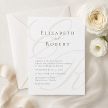 Elegante Minimalistische Beige Monogram Wedding