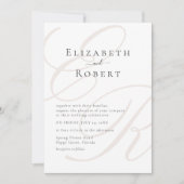 Elegante Minimalistische Beige Monogram Wedding Einladung (Vorderseite)