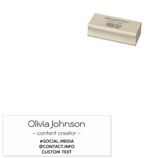 Elegante Minimalistische Berufliche Informationen Gummistempel (Stempel)