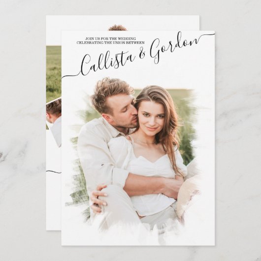 Elegante Minimalistische Bilderkollektion Einladung (Vorne/Hinten)