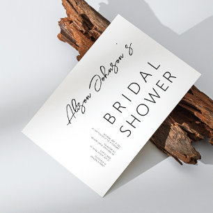 Elegante Minimalistische Black Bridal Dusche Einla Einladung