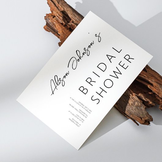 Elegante Minimalistische Black Bridal Dusche Einla Einladung