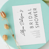 Elegante Minimalistische Black Bridal Dusche Einla Einladung