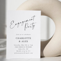Elegante Minimalistische Black Script-Engagement-P