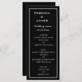 Elegante Minimalistische Black Wedding Menu Card Menükarte (Vorne/Hinten)