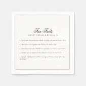 Elegante Minimalistische Black & White Fun Fakten Serviette (Vorderseite)