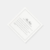 Elegante Minimalistische Black & White Fun Fakten  Serviette (Ecke)