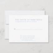 Elegante Minimalistische Blue Response Card RSVP Karte (Vorderseite)