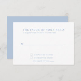 Elegante Minimalistische Blue Response Card RSVP Karte