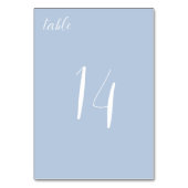 Elegante Minimalistische Blue Wedding Table Card Tischnummer (Rückseite)