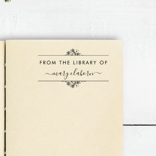 Elegante Minimalistische Blume aus der Bibliothek Permastempel