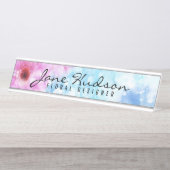 Elegante Minimalistische Blume Design Schreibtisch Schreibtischnamensplakette (Vorderseite )