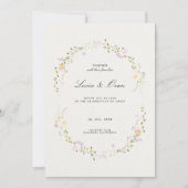 Elegante Minimalistische Blume Hochzeitsfeiern Einladung (Vorderseite)