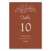 Elegante Minimalistische Blumenfeier Grüne Hochzei Tischnummer (Rückseite)