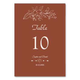 Elegante Minimalistische Blumenfeier Grüne Hochzei Tischnummer