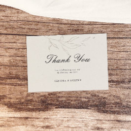 Elegante Minimalistische Blumenhochzeit Dankeskarte