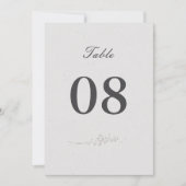 Elegante Minimalistische Blumenhochzeiten Tischnum (Vorderseite)