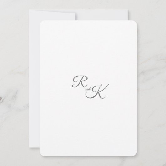 Elegante Minimalistische Blütenhochzeit Einladung (Rückseite)