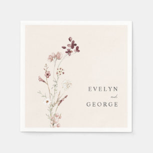 Elegante Minimalistische Boho Floral Wedding Serviette