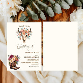 Elegante Minimalistische Boho Western Cowboy Weddi Einladung