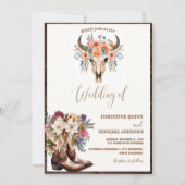 Elegante Minimalistische Boho Western Cowboy Weddi Einladung (Vorderseite)
