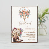 Elegante Minimalistische Boho Western Cowboy Weddi Einladung (Stehend Vorderseite)