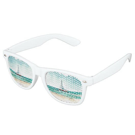 Elegante minimalistische Bootsfahrt Hochzeit Partybrille (Schrägansicht)