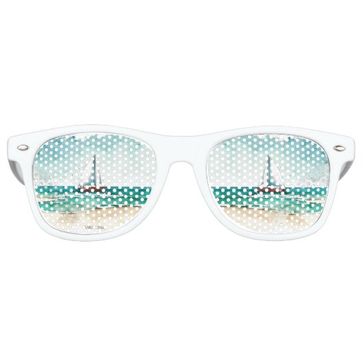 Elegante minimalistische Bootsfahrt Hochzeit Partybrille (Vorderseite)