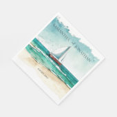 Elegante minimalistische Bootsfahrt Hochzeit Serviette (Ecke)