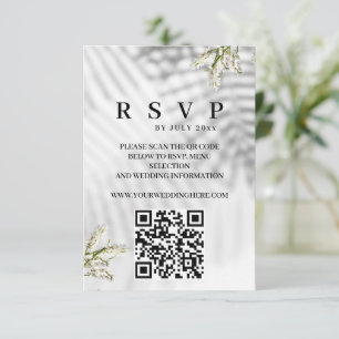 Elegante minimalistische botanische Hochzeit RSVP Karte