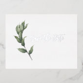 Elegante Minimalistische botanische Vegetation Folie Einladungspostkarte (Vorderseite)