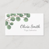 Elegante Minimalistische botanische Vegetation Yog Visitenkarte (Vorderseite)