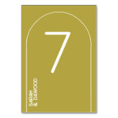 Elegante Minimalistische Brass White Muslim Hochze Tischnummer (Rückseite)