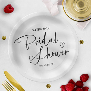 Elegante minimalistische Brautparty Pappteller