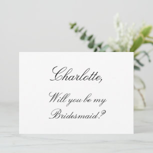 Elegante Minimalistische Bridesmaid-Vorschlagskart Einladung
