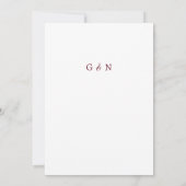 Elegante Minimalistische Burgundy Red Script Weddi Einladung (Rückseite)