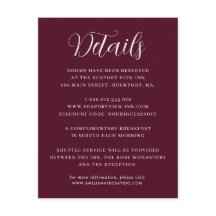 Elegante Minimalistische Burgundy Red Wedding Deta