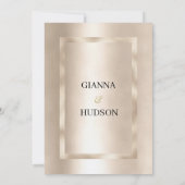 Elegante, minimalistische Champagner-Goldglasur Einladung (Rückseite)