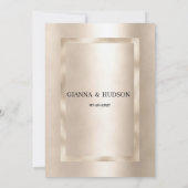 Elegante minimalistische Champagner-UAWG Einladung (Rückseite)